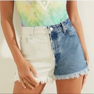 Claudia Color-Block Denim Shorts